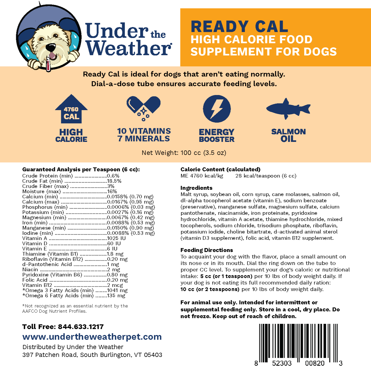 Ready Cal High-Calorie Supplement For Dogs