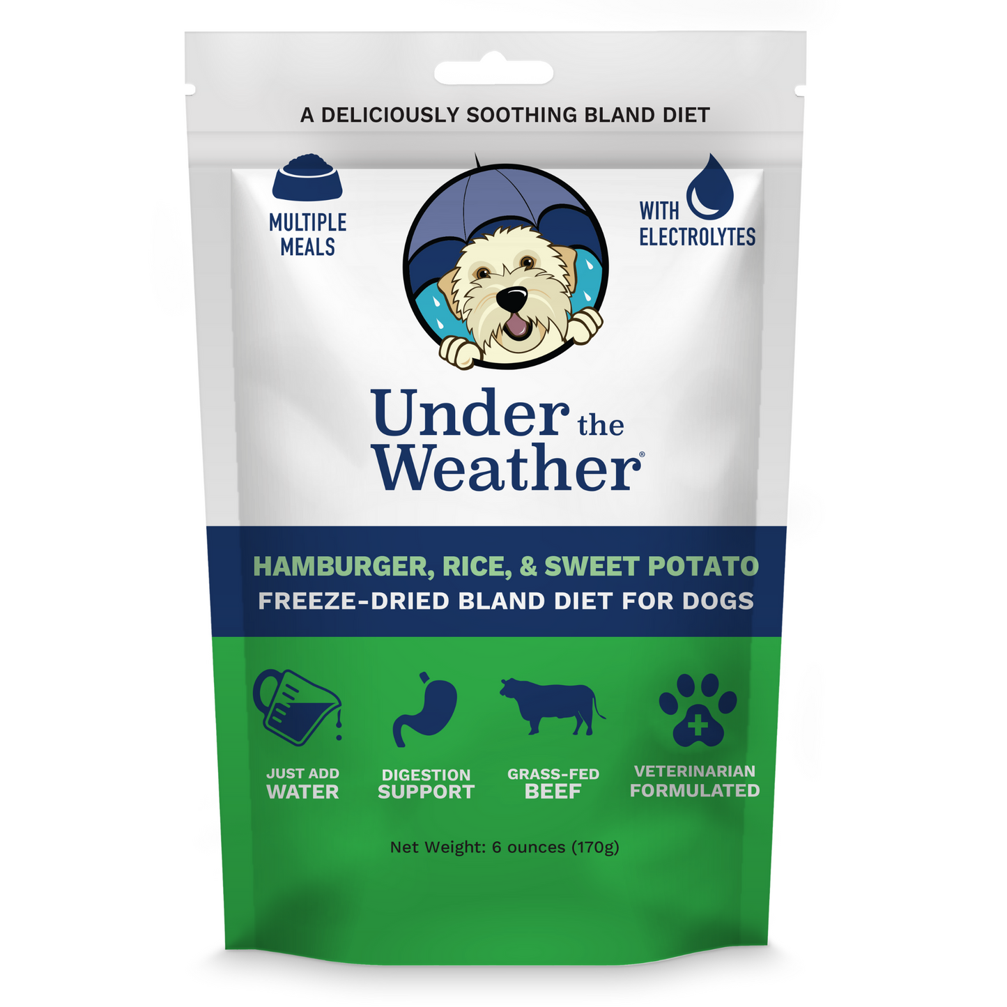 Under the Weather Pet Hamburger, Rice & Sweet Potato Bland Diet Freeze-Dried Dog Supplement
