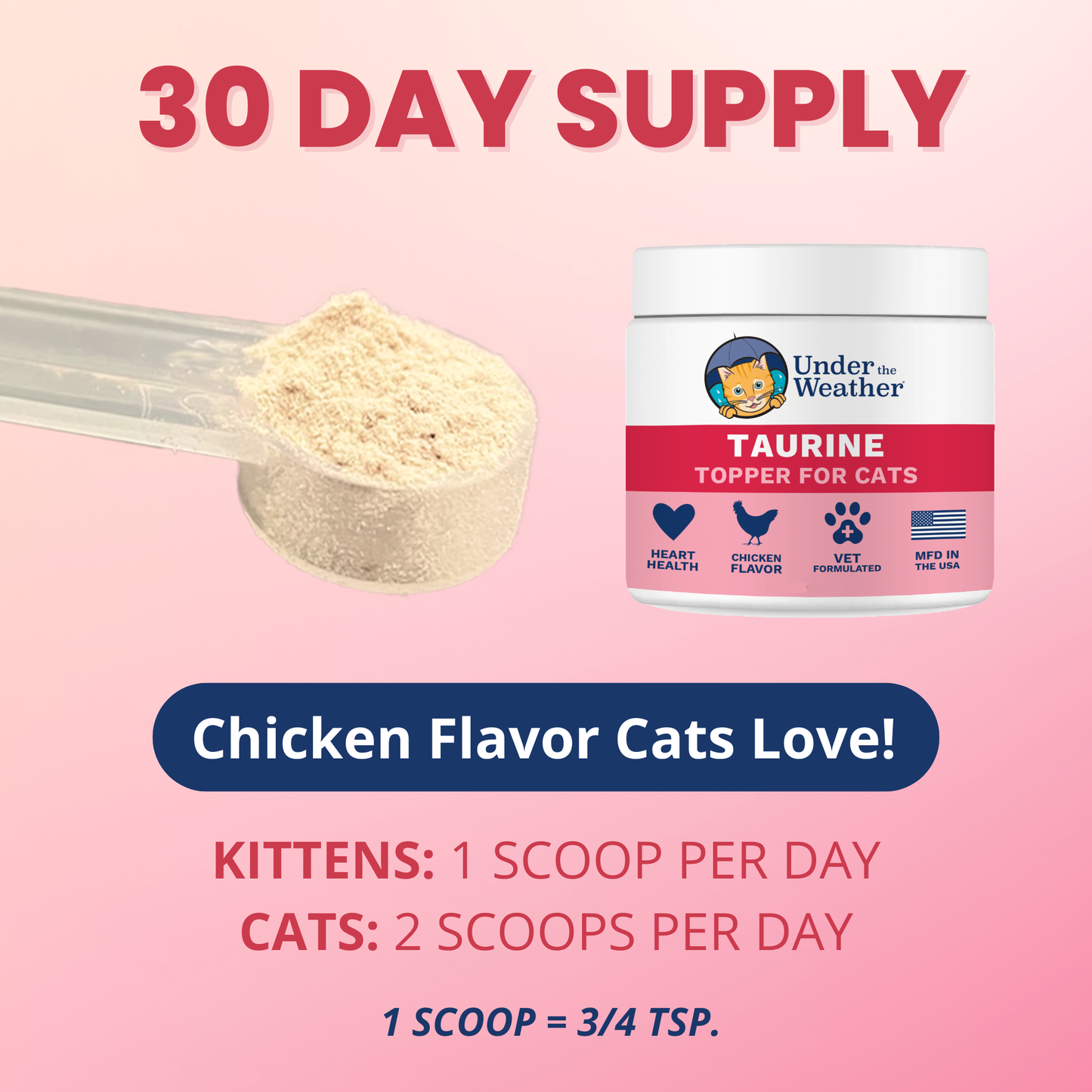 Taurine Powder Topper for Cats and Kittens