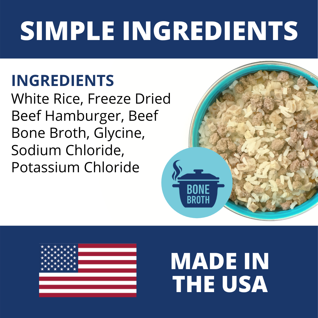 Hamburger and rice sales for sick dog