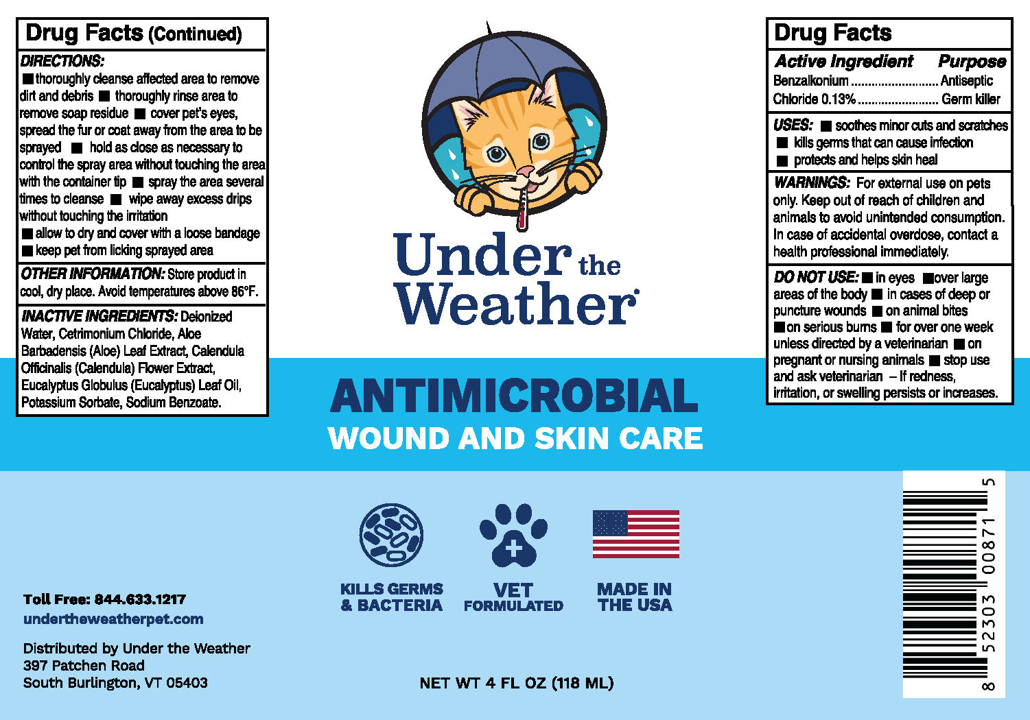 Antimicrobial Wound Spray and Calming Chews for Cats