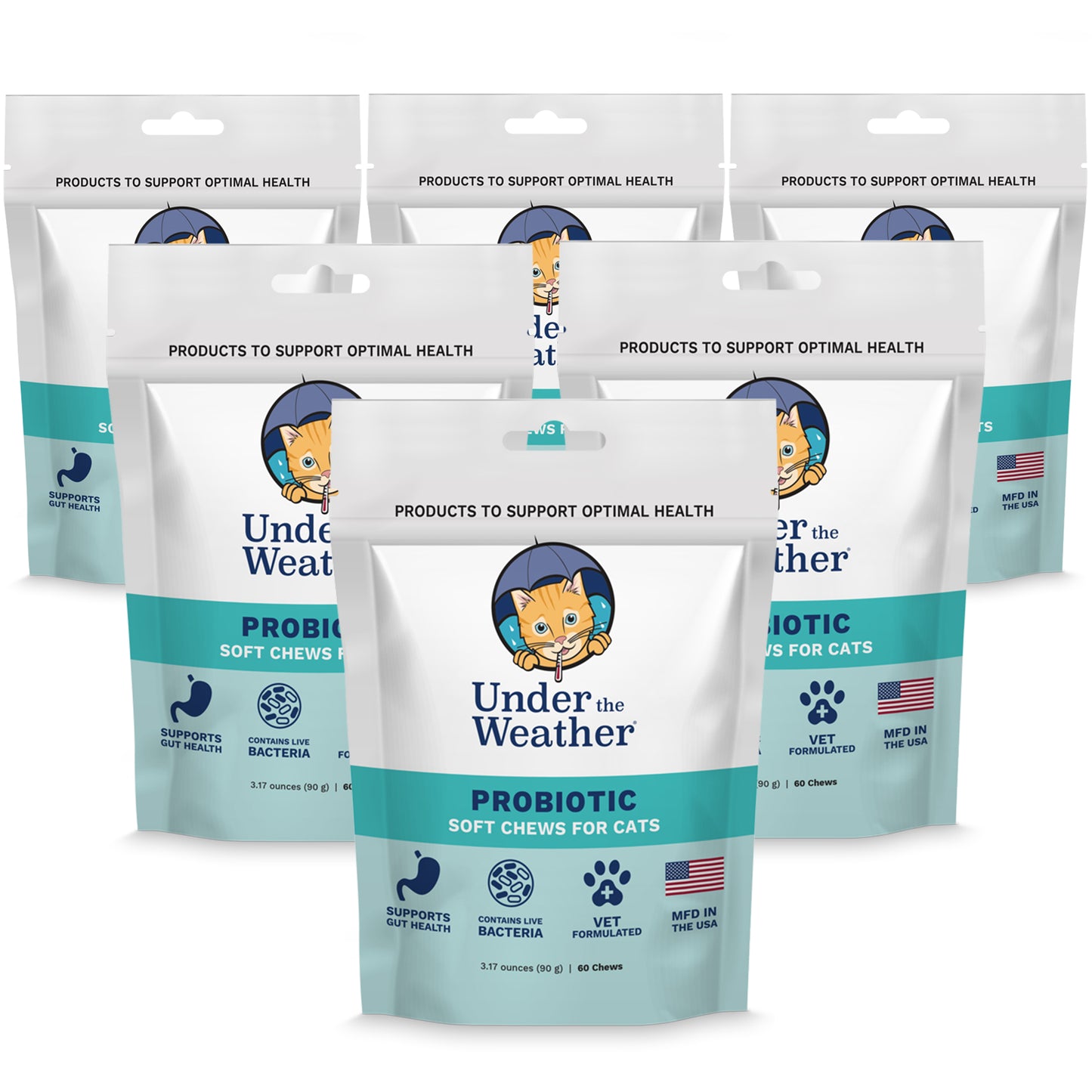 Under the Weather Pet Probiotic Soft Chews For Cats Supplement